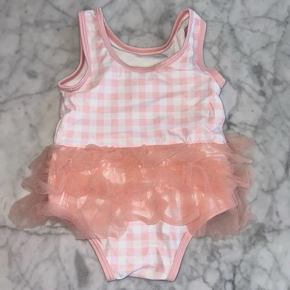 Tucker & Tate, Adorable 1 pc BS, 12 Months, Light pink & white, Worn Once
